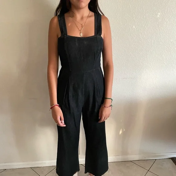 Women's dark Denim Jumpsuit - Picture 5 of 5